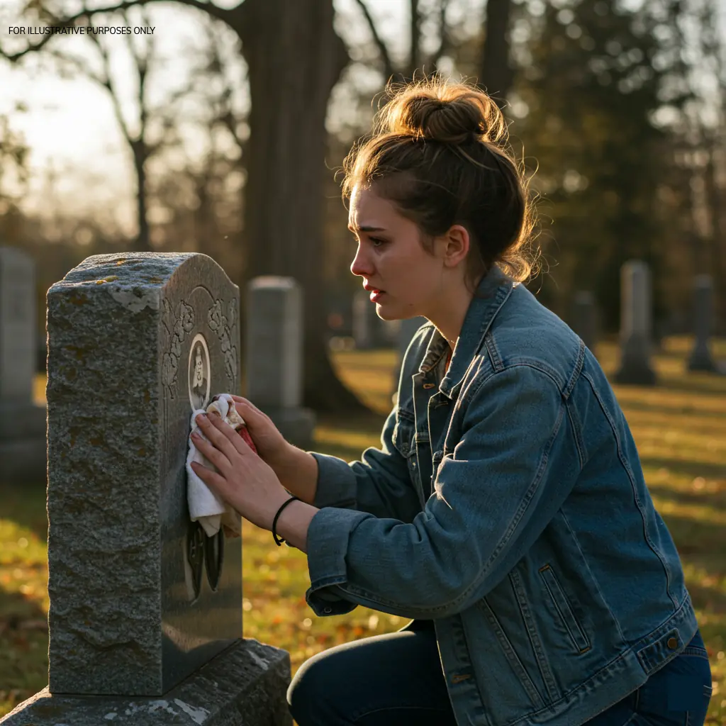 Before She D!ed, Grandma Asked Me to Clean the Photo on Her Headstone a Year After Her Passing! I Finally Did So and Was Stunned by What I Found
