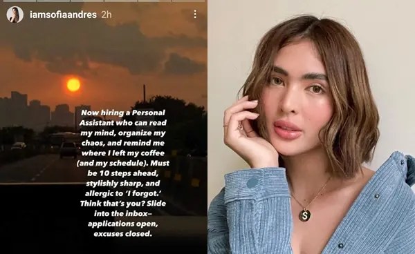 Sofia Andres draws flak amid post about personal assistant: "Who can read my mind"