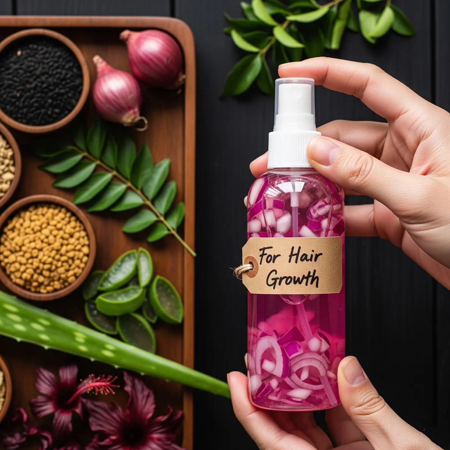 Onion Kalonji Scalp Spray: A Natural Remedy for Hair Growth and Bald Patches