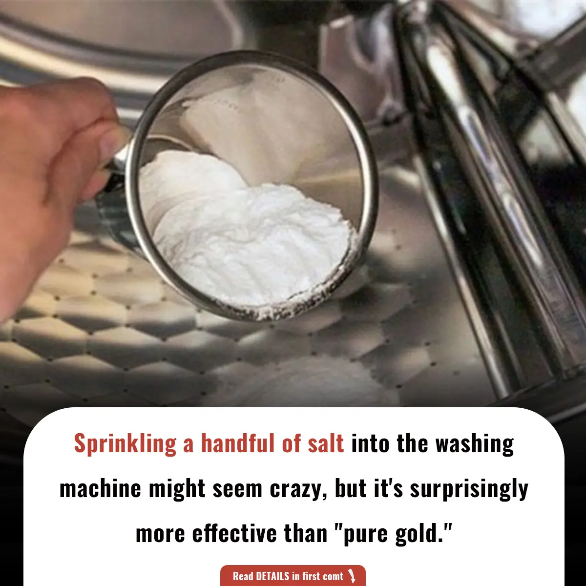 Sprinkling a handful of salt into the washing machine might seem crazy, but it's surprisingly more effective than "pure gold."