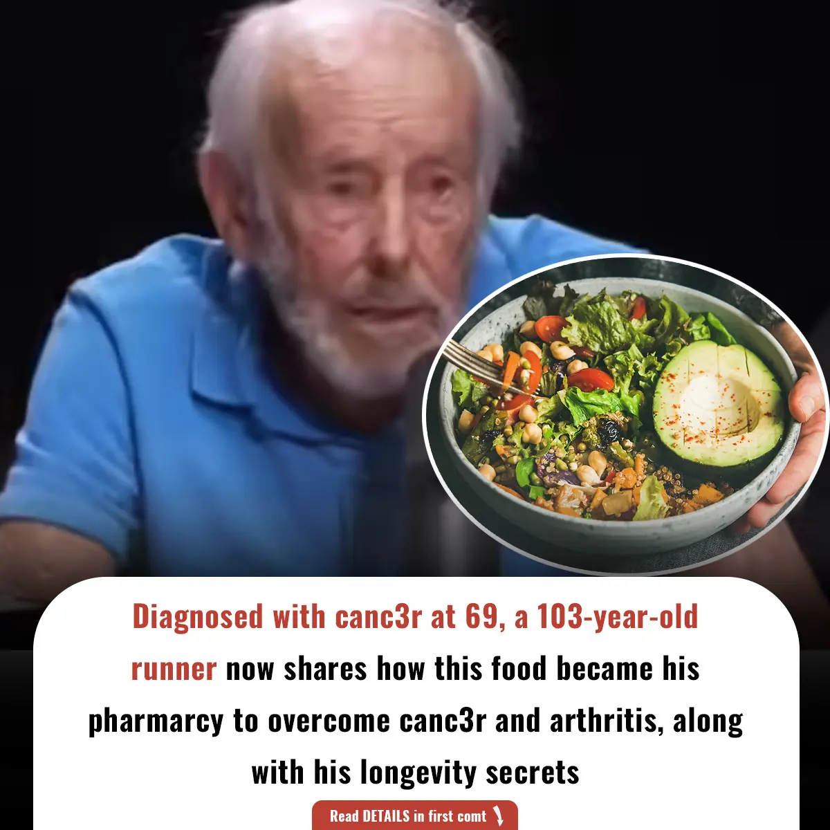 Diagnosed with canc3r at 69, a 103-year-old runner now shares how this food became his pharmarcy to overcome canc3r and arthritis, along with his longevity secrets