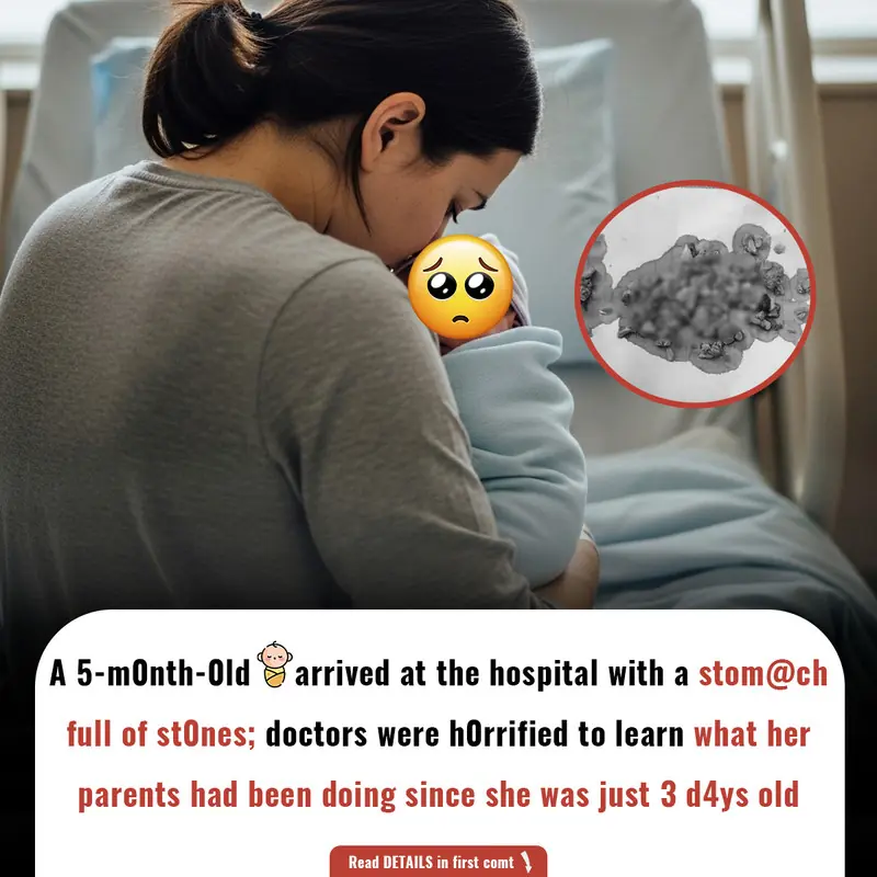 A 5️⃣-m0nth-0ld 👶 arrived at the hospital with a st0mach full of st0nes; doctors were h0rrified to learn what her parents had been doing since she was just 3️⃣ d4ys 0ld