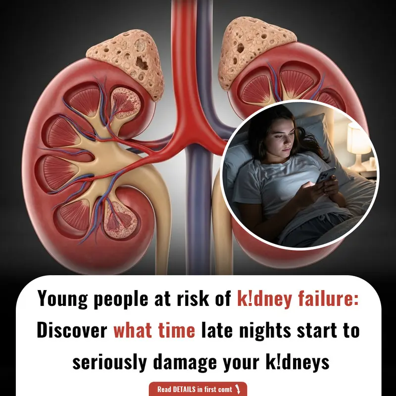 Young people at risk of k!dney failure: Discover what time late nights start to seriously damage your k!dneys.