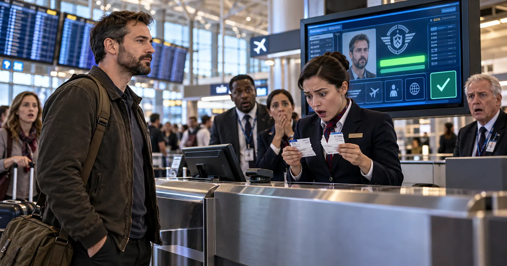 Airline Agent Tore a Passenger's Ticket in Front of Everyone—Then His Secret Clearance Appeared on the Screen