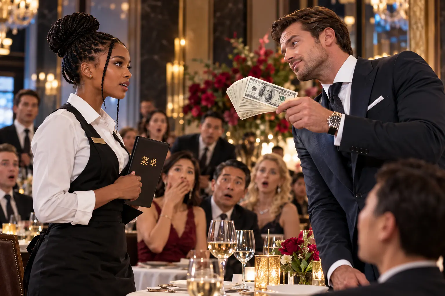 Millionaire Offered $100,000 to Humiliate a Black Waitress—But Her Mandarin Reply Was Only the Beginning