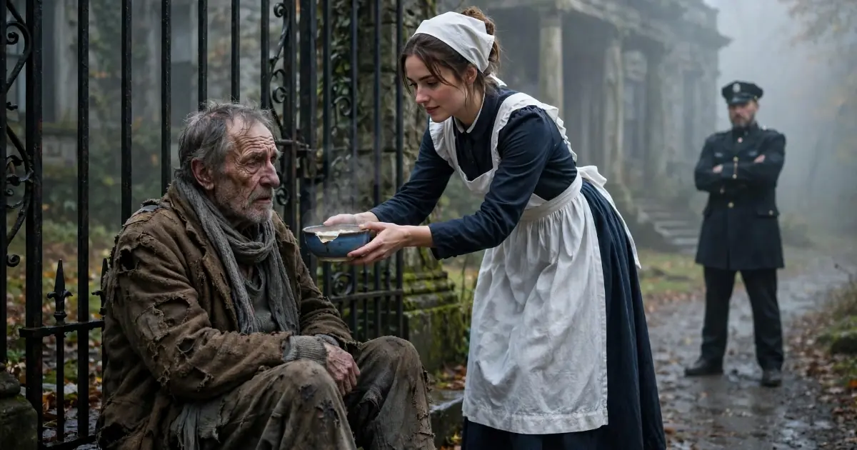 The Millionaire Who Sat in Rags at His Own Gate and the Maid Who Broke Every Rule to Feed Him