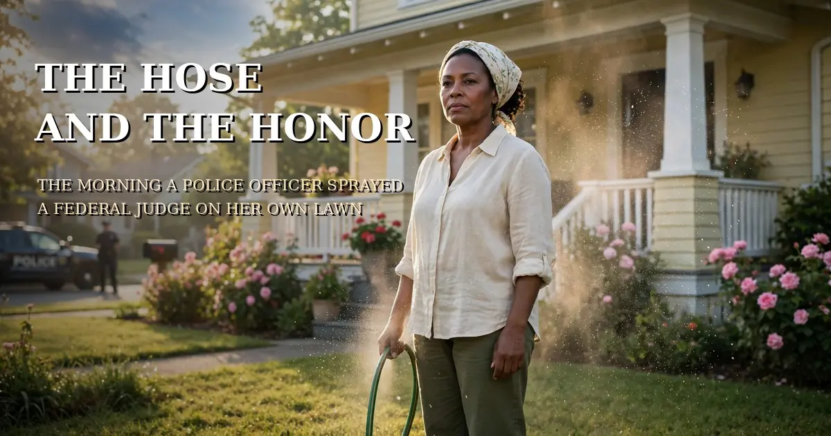 The morning a police officer sprayed a federal judge on her own lawn