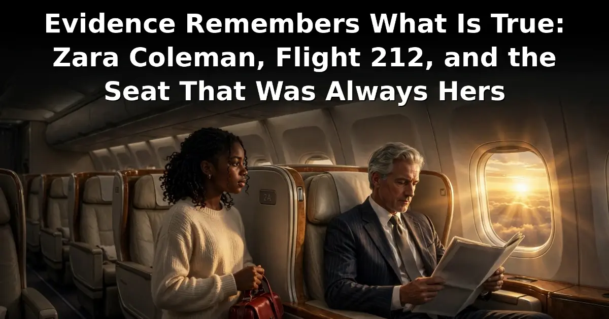 Evidence Remembers What Is True: Zara Coleman, Flight 212, and the Seat That Was Always Hers