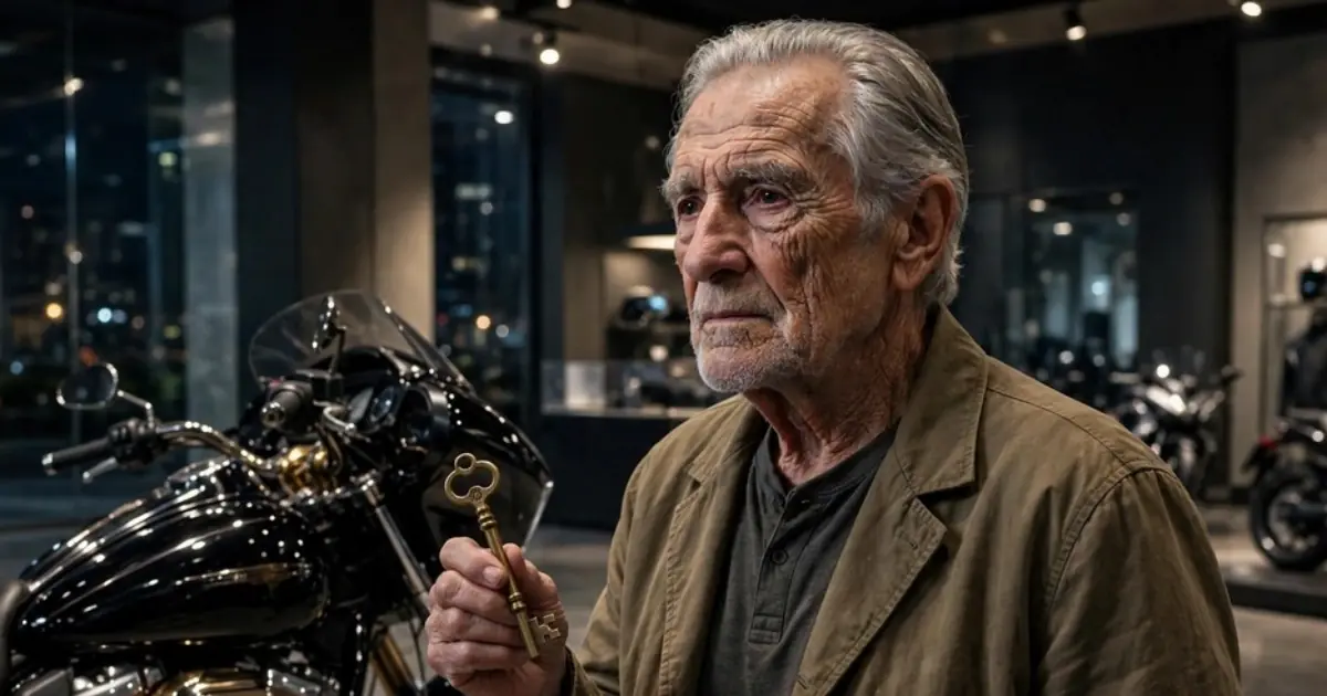 The Brass Key in His Pocket: The Old Man They Mocked Beside the Motorcycle Owned the Whole Dealership