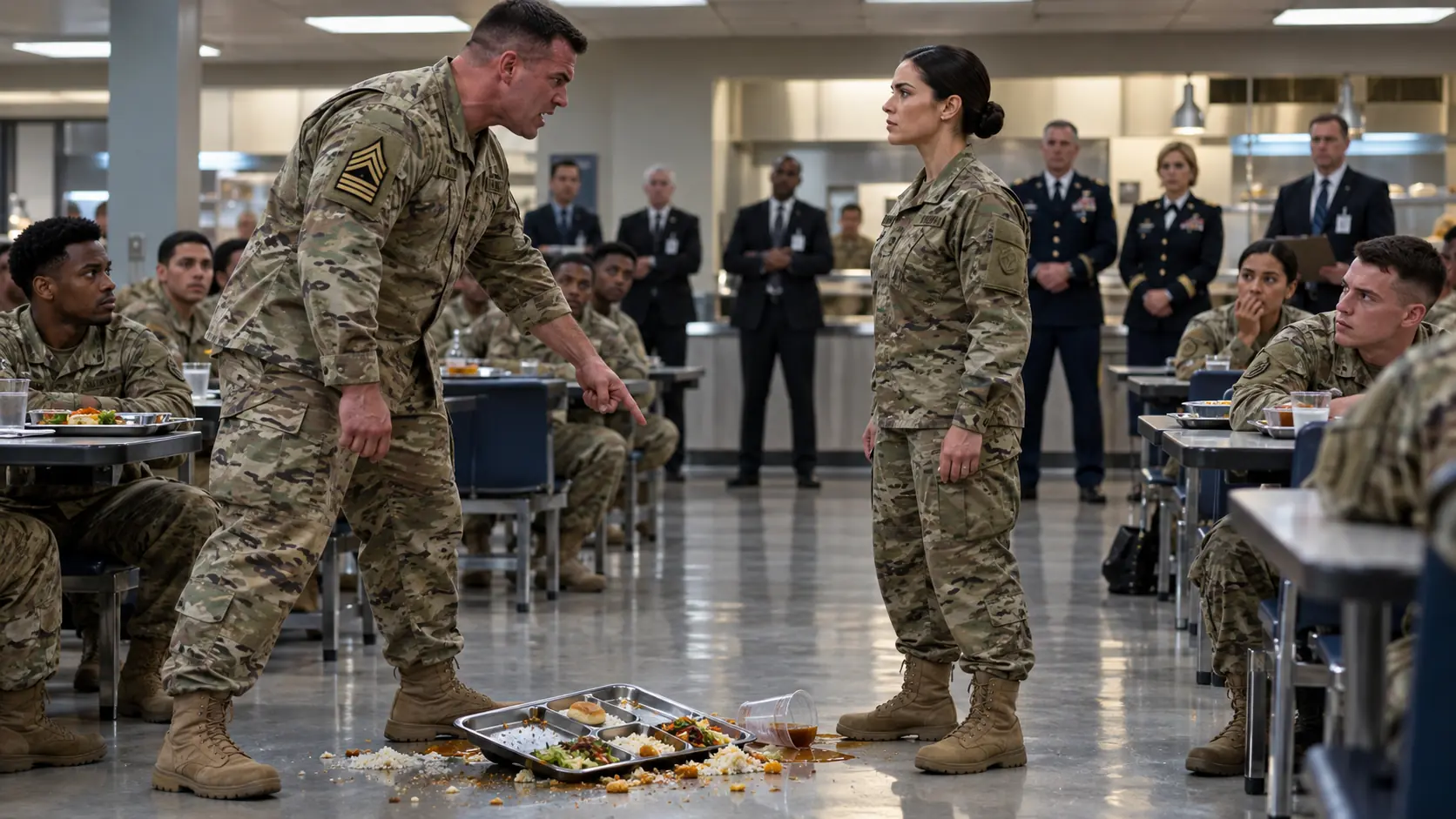 He Humiliated Her in the Dining Hall — By Nightfall, His Entire Chain of Command Was Under Investigation