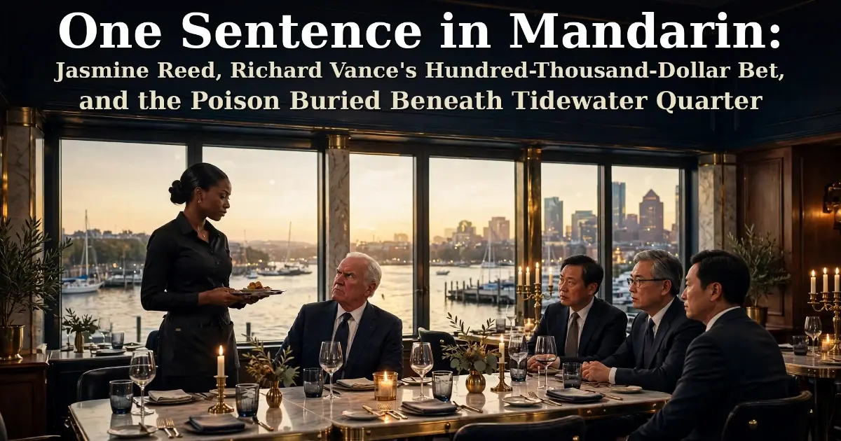 One Sentence in Mandarin: Jasmine Reed, Richard Vance's Hundred-Thousand-Dollar Bet, and the Poison Buried Beneath Tidewater Quarter