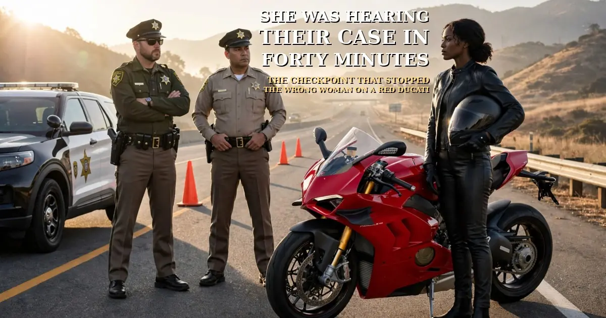 SHE WAS HEARING THEIR CASE IN FORTY MINUTES: THE CHECKPOINT THAT STOPPED THE WRONG WOMAN ON A RED DUCATI