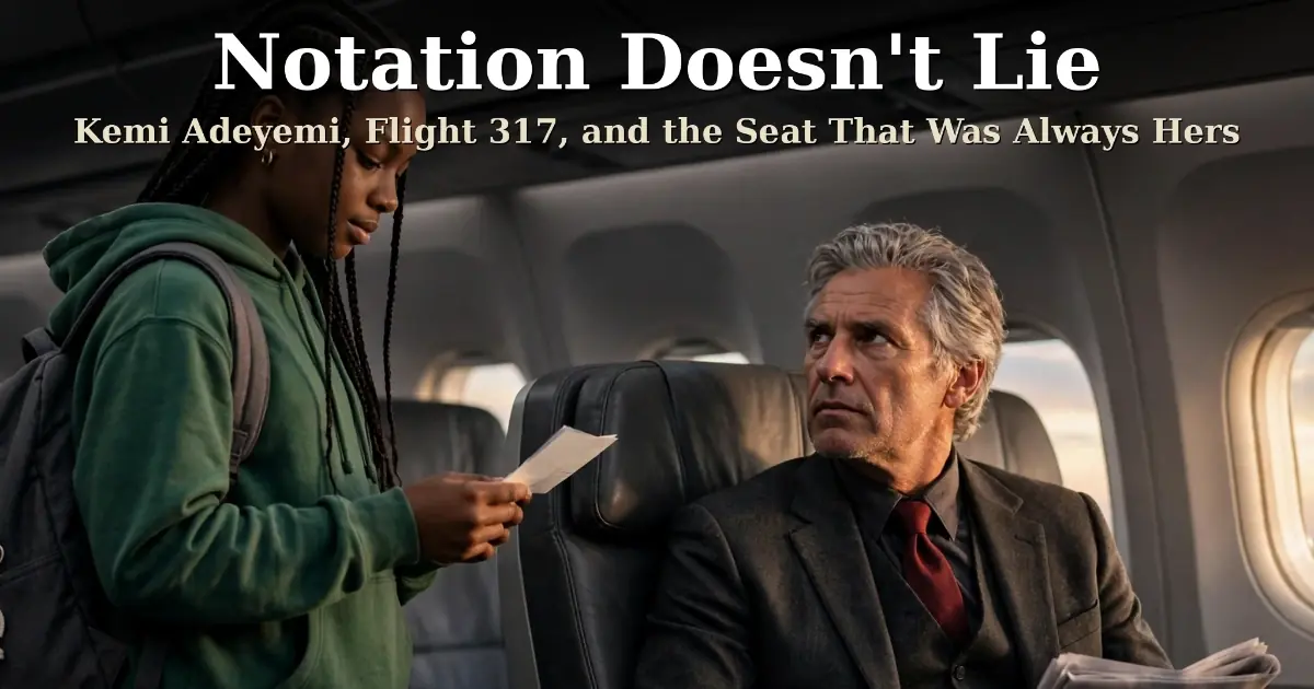 Notation Doesn't Lie - Kemi Adeyemi, Flight 317, and the Seat That Was Always Hers