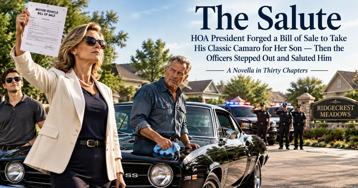 The Salute HOA President Forged a Bill of Sale to Take His Classic Camaro for Her Son — Then the Officers Stepped Out and Saluted Him